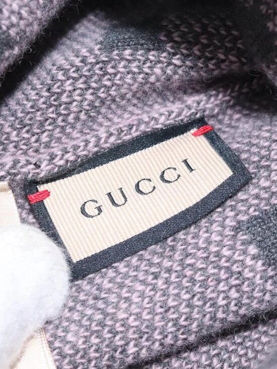 GUCCI GG Canvas Knitted Fabrics Cap Cashmere M Pink 676827 Auth am8353 main image 7